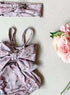 Simple Swimsuit Suit Broken Flower Color Matching Suspender Bow Wrap Fart Swimsuit